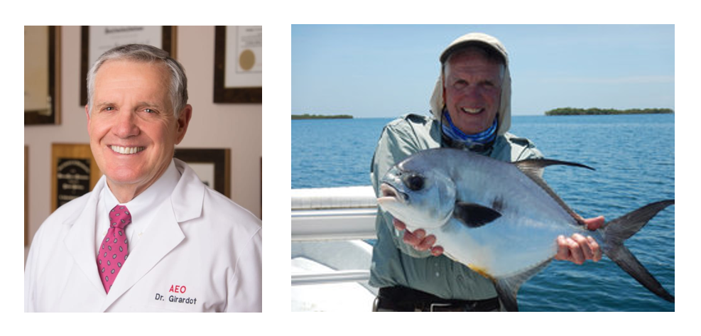 Dr Girardot Profile and Dr Girardot with fish